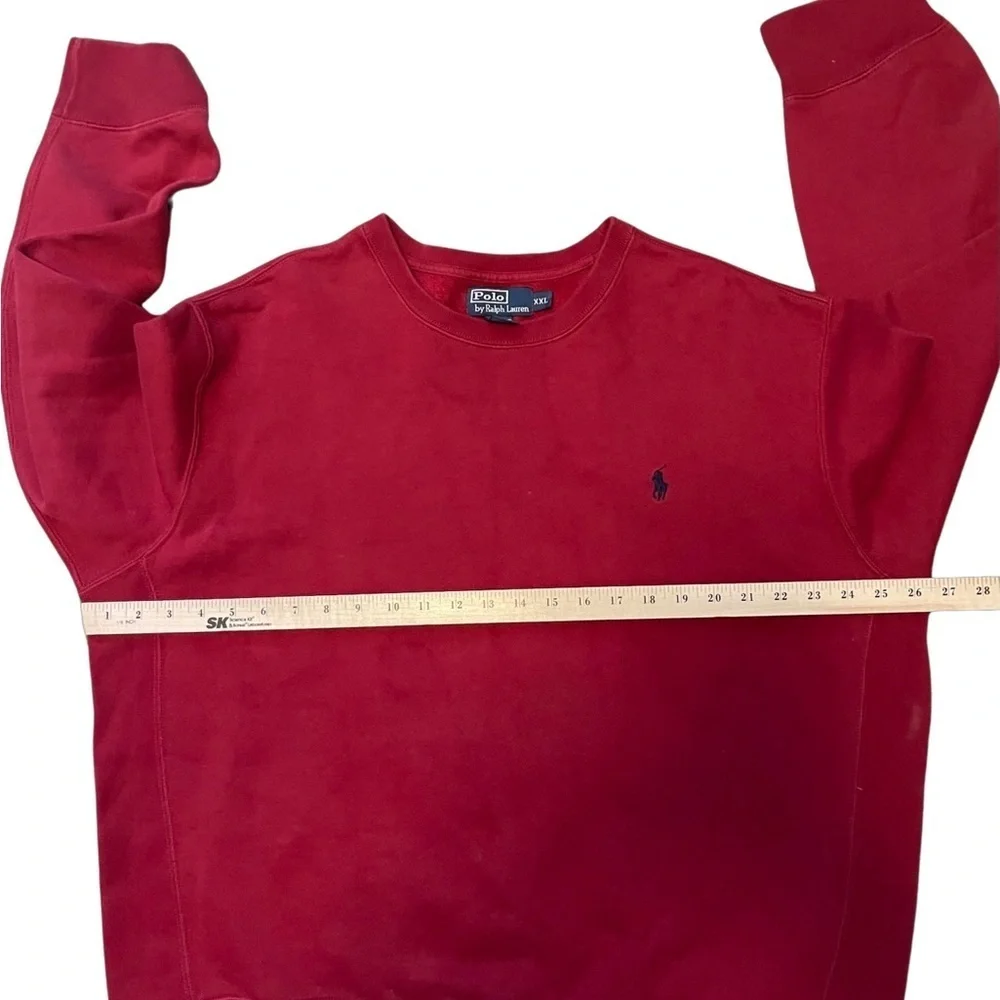 Polo Ralph Lauren vintage men thick 2XL crew neck small pony wide wrist shirt